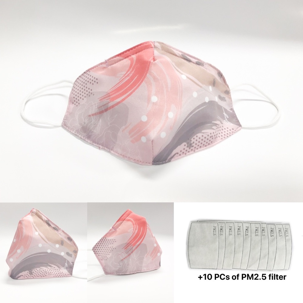 Cloth face mask: water repellent w/ 10pcs filters